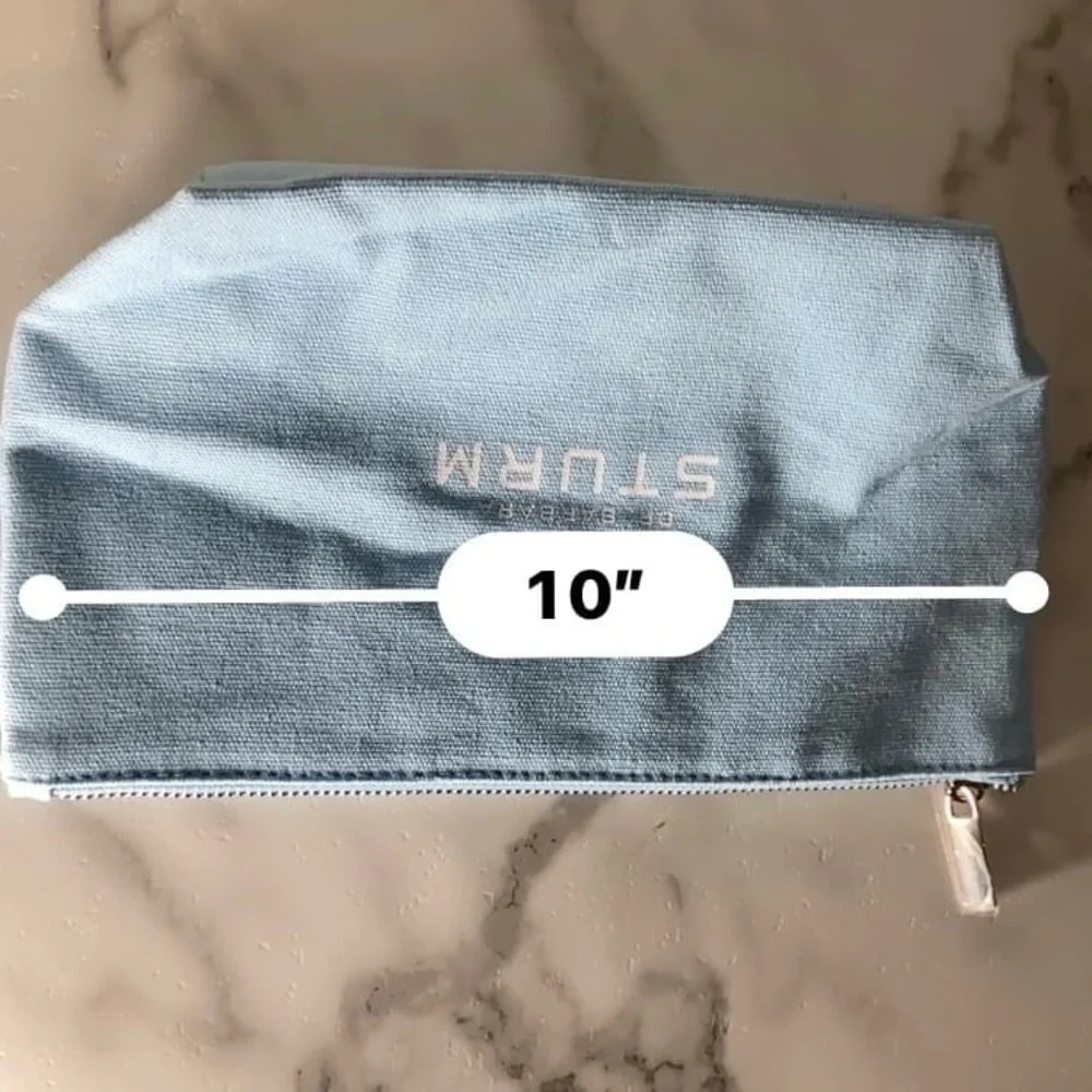Dr. Barbara Sturm Sky Blue Canvas Zip Pouch Brand New